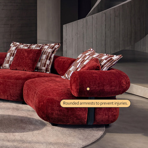 Ensemble de canapés modulaires de luxe haut de gamme avec revêtement en chenille et rembourrage en éponge, design moderne, meubles de salon - Product Image 5