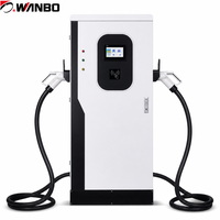 Borne de recharge rapide DC Wanbo-558 120 kW pour véhicules électriques, double pistolet, station de recharge par carte RFID