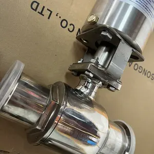 2 Inch Food Grade Ferrule Type Ss316l Stainless Steel Sanitary Single-acting Pneumatic Ball Valve