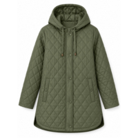 Veste matelassée légère à motif 3D pour femme, coupe oversize, entièrement zippée, à manches longues, avec poches, pour l'hiver