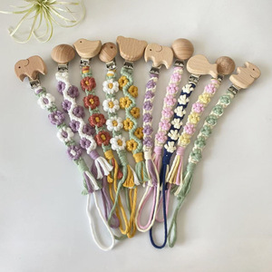 Nouvelle attache-sucette pour bébé zhxs, jouet anneau de dentition, chaîne anti-perte en corde tressée à la main - Product Image 1