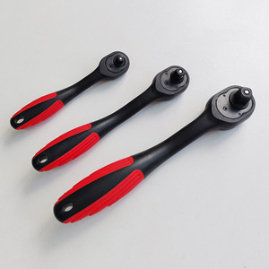 Juego de llaves de trinquete rápidas de 72 dientes, métricas e imperiales, con mango negro y rojo, telescópicas y de liberación manual - Product Image 1