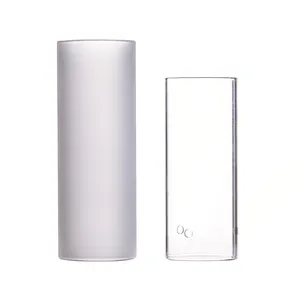 Copertura di illuminazione del <span class=keywords><strong>paralume</strong></span> del tubo di vetro del cilindro rotondo del borosilicato bianco smerigliato sabbiato su misura - Product Image 1