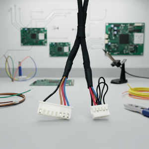 أسود صافي سترة Sleeved1 إلى 2 اللوحة 4 دبوس موليكس حالة CPU 4 دبوس PWM مروحة التبريد الخائن محور الطاقة كابل محول - Product Image 5