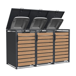 Contenedor de Basura Delgado para Exteriores, Doble Compartimento, Almacenamiento de Basura para Patio, Moderno, Personalizable, DIY, 2 o 3 Juegos de Contenedores - Product Image 2