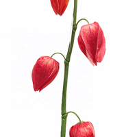 Tige de fleur de lanterne chinoise artificielle de 115 cm de long, tige de fleur de lanterne décorative