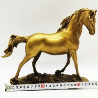 Figurine de cheval au galop en bronze imitation antique, statue moderne de Feng Shui en fonte