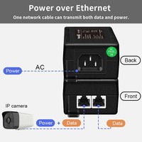 Injecteur PoE + Gigabit 60W, conforme IEEE 802.3af/802.3at, adaptateur PoE de bureau Plug & Play