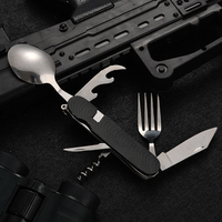Couteau de randonnée multi-outils pliable et écologique en acier inoxydable pour 6 personnes, idéal pour le camping et les voyages