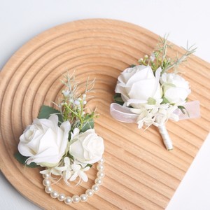 Flor de Muñeca <span class=keywords><strong>para</strong></span> Novia, Hortensia Artificial, Ramillete <span class=keywords><strong>para</strong></span> Novio, Realista, Hecho a Mano, de Rayón, Decoración <span class=keywords><strong>para</strong></span> Celebración de Bodas - Product Image 2