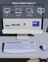 Silent Ergonomic 2.4G Wireless Keyboard and Mouse Combo Full-Sized Wrist Rest Phone Holder Sleep Mode