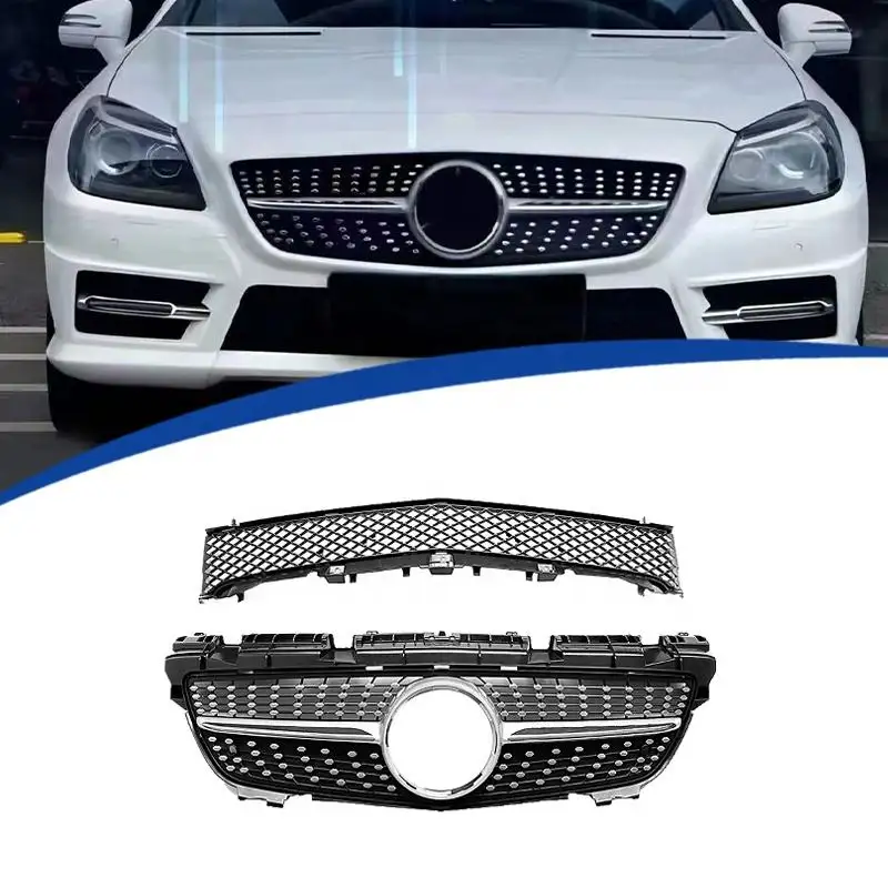 Front-Diamant-Kühlergrill Kühlergrill für Mercedes Benz SLK Klasse R172 2011-2015