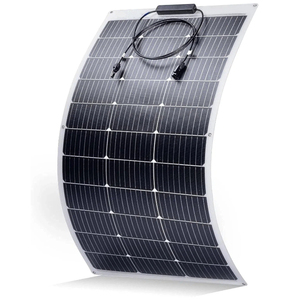 Panneau solaire monocristallin flexible ALECTER haute efficacité 100W, sortie 12V, module PV durable pour marine, camping-car, remorque, bateau - Product Image 1