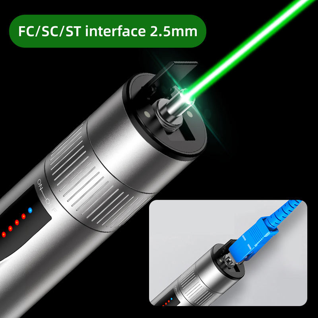 DSEE B5G 15mW 15km Green Light VFL Visual Fault Locator 650nm FTTH Fiber Pen for Network