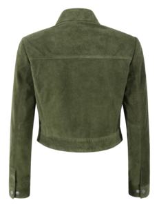 Custom 100% Genuine Olive Cow <b>Suede</b> Leather Women’s <b>Jacket</b> Custom Branding YKK Hardware Private Label OEM/ODM Bulk Wholesale - Product Image 4