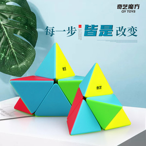 Qiyi 2x2 Pyramid Cube, puzzle triangulaire coloré, jouet éducatif stimulant le cerveau pour enfants de 8 à 13 ans - Product Image 1
