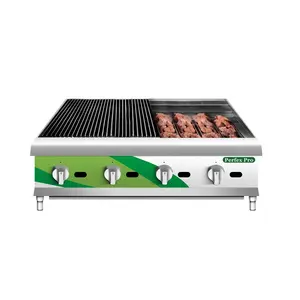 <span class=keywords><strong>Barbecue</strong></span> <span class=keywords><strong>à</strong></span> <span class=keywords><strong>gaz</strong></span> 4 brûleurs avec pierres volcaniques, machine <span class=keywords><strong>de</strong></span> grillade, équipement <span class=keywords><strong>de</strong></span> cuisine commerciale, fourniture d'usine - Product Image 1