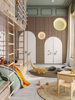 Lit superposé double en forme de cabane avec espace de jeu secret pour enfants, lit mezzanine multifonctionnel en bois massif, personnalisable