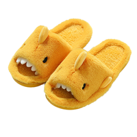Chaussons d'intérieur en peluche pour hommes, motif requin mignon, antidérapants, à bout ouvert, en EVA, pour l'hiver, en coton TPR, vente chaude
