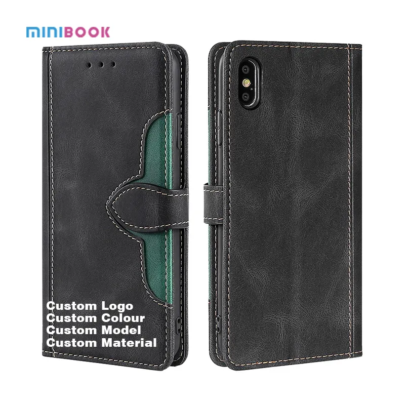 Minibook wholesale PU+TPU Leather customized mobile phone Case For iPhone 12 13 14