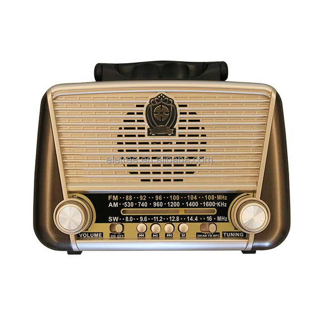 ELETREE R-3166Bt Home Portable Retro Vintage AM/FM/SW Rechargeable Radio with Built-In Speaker TF/USB/MP3 Player & Torch