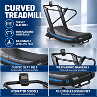 Tapis roulant incurvé sans alimentation électrique, à écran LED, robuste, commercial, pour CrossFit, BNGym, Hyrox