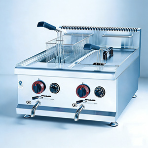 Friteuse professionnelle à gaz à double cuve pour frites, <span class=keywords><strong>tomado</strong></span>, poisson, banane, corndog - Product Image 1