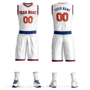 Op maat bedrukte, gestikte, mouwloze unisex basketbalsportkleding, ademend, 100% polyester jersey sets - Product Image 5