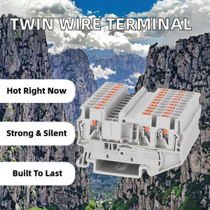 Bloque de terminales de plástico de doble conductor JPT2.5-TW de 2.5mm, conector de resorte de carril DIN combinado de inserción por compresión - Product Image 2