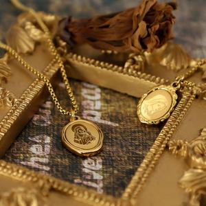 Collares de Moda 2026, Joyería de Acero Inoxidable 316L, Chapado en Oro PVD de 18k, Collar Religioso de la Virgen María para Mujer - Product Image 3