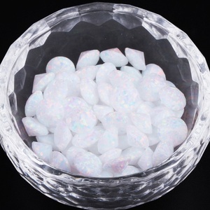 Pierre d'<span class=keywords><strong>opale</strong></span> synthétique pour collier OP17, coupe en diamant, couleur blanche, prix de gros - Product Image 4