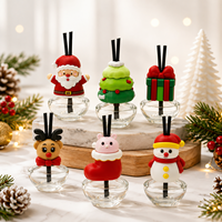 Diffuseur de voiture de Noël 10 ml, flacon compte-gouttes en verre avec couvercle en cristal, diffuseur de parfum à suspendre