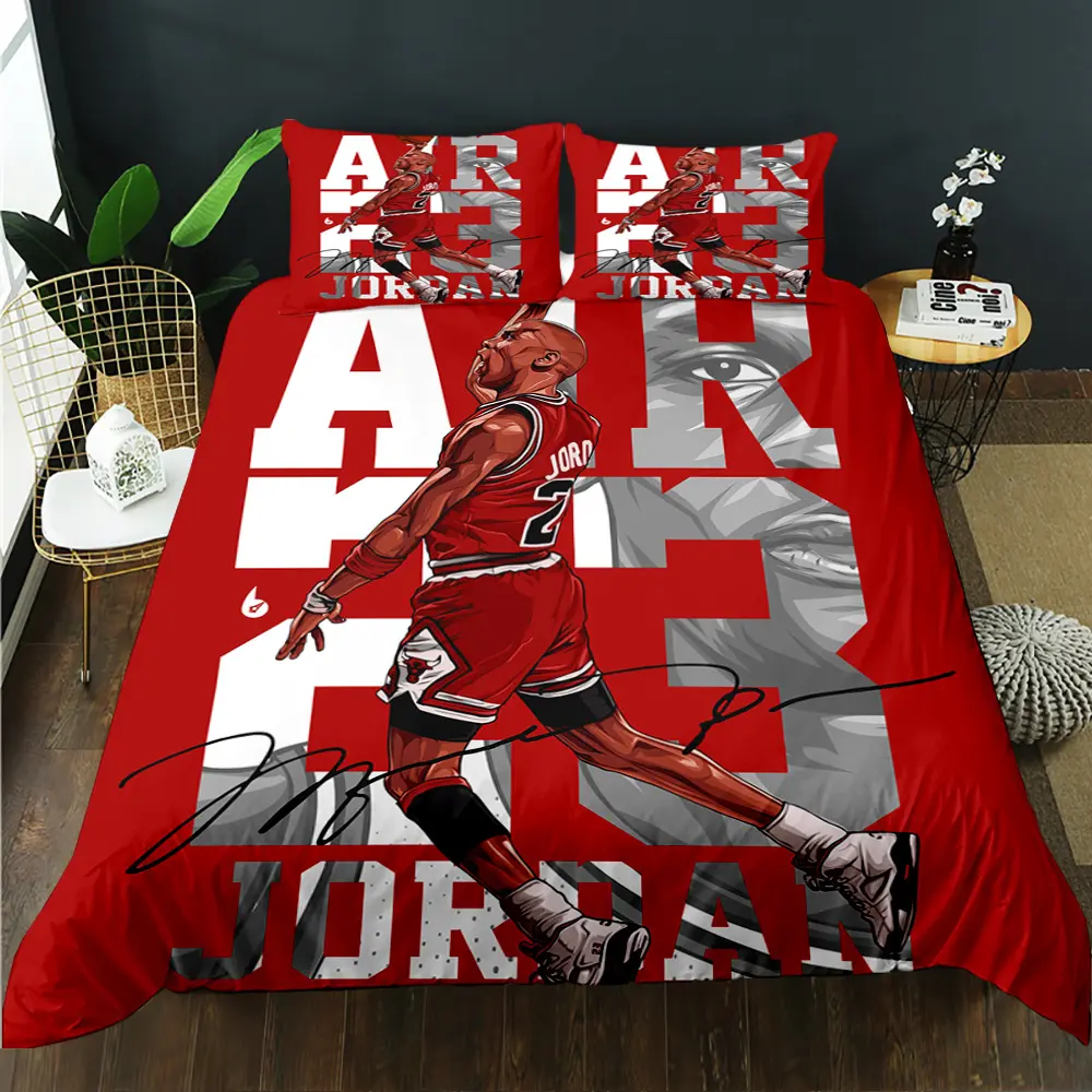 3D design basketball motion famous figure LOGO No. 23 bedding duvet cover full size