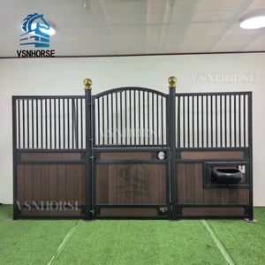 Popular no Oriente Médio Luxo Cavalo Estável Painéis Pó Revestido Chestnut Bamboo Enchimento Durable Stall Frentes para Equestrian Barn - Product Image 2