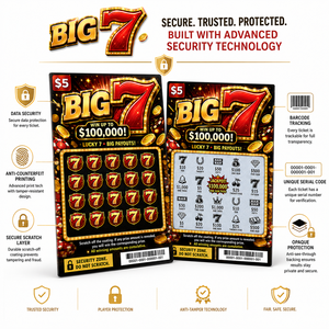 Free Design Lucky Number Theme Original Color Digital Print Custom Scratch Off Instant Big Prize Winning Lottery <b>Ticket</b> - Product Image 5