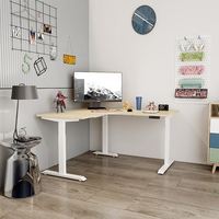 Cadre de bureau ergonomique moderne modulaire en forme de L, en métal, réglable en hauteur, montage rapide et facile pour la maison, le bureau et l'école