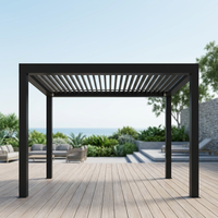 Pergola Bioclimatique Motorisée en Aluminium Standard Européen avec Lames Orientables pour Balcon et Jardin, Tailles et Couleurs Personnalisables, Contrôle par Application