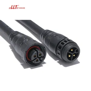 Cable LED de 3 pines M19, tornillo de iluminación eléctrica para exteriores, conector de cable impermeable