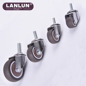 Mini roue de poulie en caoutchouc pivotante silencieuse de 1 à <span class=keywords><strong>2</strong></span> pouces M6M8M10 roue de meuble en acier universel M6/M8/M10 roulette à vis pour une direction facile - Product Image 2