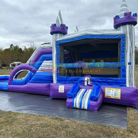 Divertissement pour enfants en plein air fête château sautant maison gonflable double côtés toboggan gonflable combo videur