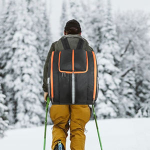 Sac à bottes de ski, sac à dos de rangement pour bottes de snowboard, bagage de voyage pour le ski avec extérieur imperméable, stocke l'équipement pour casque et lunettes - Product Image 4