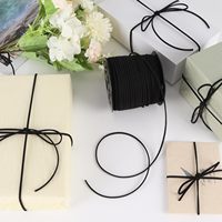 Cordon plat en suède noir de 2,6 mm x 110 yards, doux, rond, haute ténacité, pour la fabrication de bijoux, bracelets, colliers, perlage, bricolage