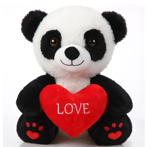Classico e Carino Peluche Panda da 10 Pollici con Cuore, Morbido Animale di Peluche per Fidanzata, Fidanzato, Amante, Regalo di San Valentino - Product Image 1