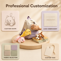 Porte-clés en peluche mignon et moelleux en forme d'animal couché (Canard, Cochon, Chiot, Ours), mini poupée en peluche, pendentif de sac à dos, cadeau