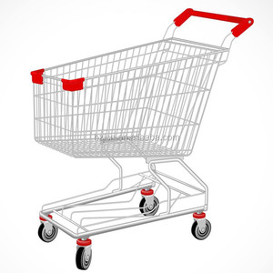 Venta caliente de compras de supermercado grande carrito de compras de carga Carro con freno y 3,5 "Rueda de la PU - Product Image 2