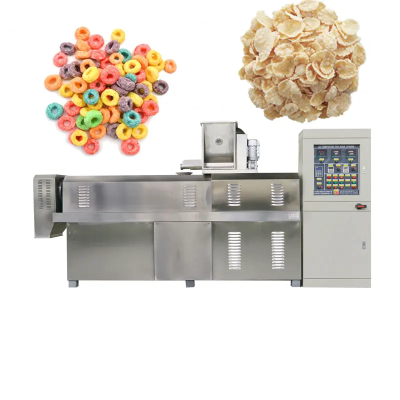 Industrielle Frühstück-Zereal-, Maisflocken-Herstellungsmaschine mit Doppelschnecken-Extruder-Verarbeitungslinie