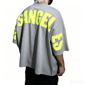 Camiseta de 220 GSM, 100% Algodón Jersey, Hombros Caídos, Manga Corta, Estilo Vintage, Streetwear, Casual, Urbana, para Hombre - Product Image 3
