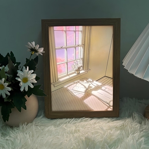 Wholesale Bedroom Plug-In LED <strong>Illuminated</strong> Bedside Lamp Night Light Strip Seven-Color Adjustable Brightness Wood <strong>Moon</strong> Modern - Product Image 6