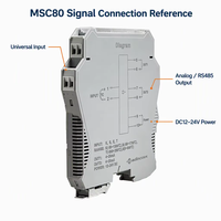 MSC80:0.1%FS DIN Rail Universal Thermocouple PT100 Analog Pressure Signal Isolator USB+4-20mA/0-10VDC/RS485 1 in 2 Out Converter