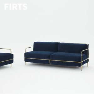 <span class=keywords><strong>Canapé</strong></span> une place de style Bauhaus mi-moderne, base en acier inoxydable, modè<span class=keywords><strong>le</strong></span> compact, velours nuage, pour salon - Product Image 2